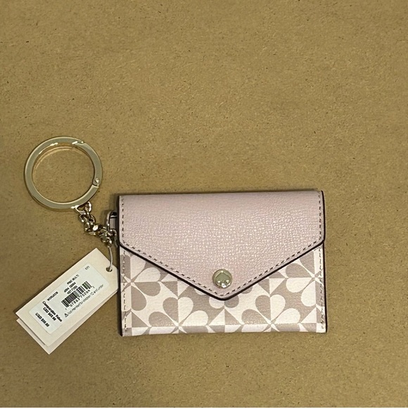 kate spade Accessories - Kate Spade Pink Key and Card Holder with Metallic Finish